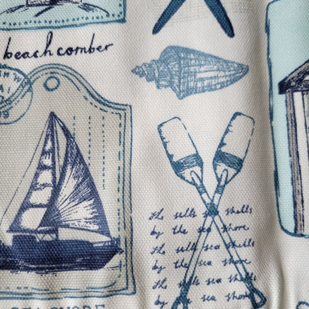 Coastal Pillow Cover, 18" x 18", 100% Cotton, MADE IN USA. - Picture 7 of 7